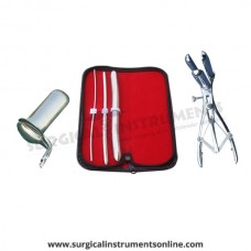 Hegar uterine dilator 3 pieces set,3-4, 7-8, 15-16, mathieu speculum, collin large